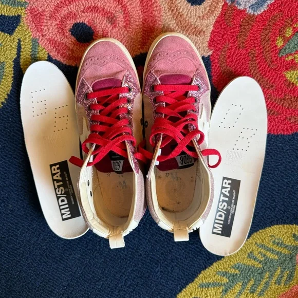 Golden Goose Midstar Sneakers - Red Pink Glitter - Picture 9 of 9